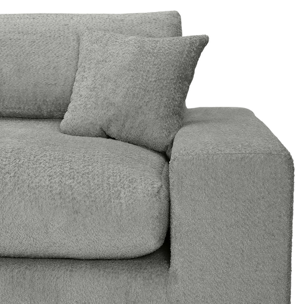 ECKSOFA  Grau Bouclé  - Greige/Schwarz, MODERN, Kunststoff/Textil (255/255cm) - Landscape