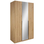 DREHTÜRENSCHRANK  in Eiche Artisan  - Schwarz/Eiche Artisan, KONVENTIONELL, Glas/Holzwerkstoff (134/211/55cm) - Carryhome