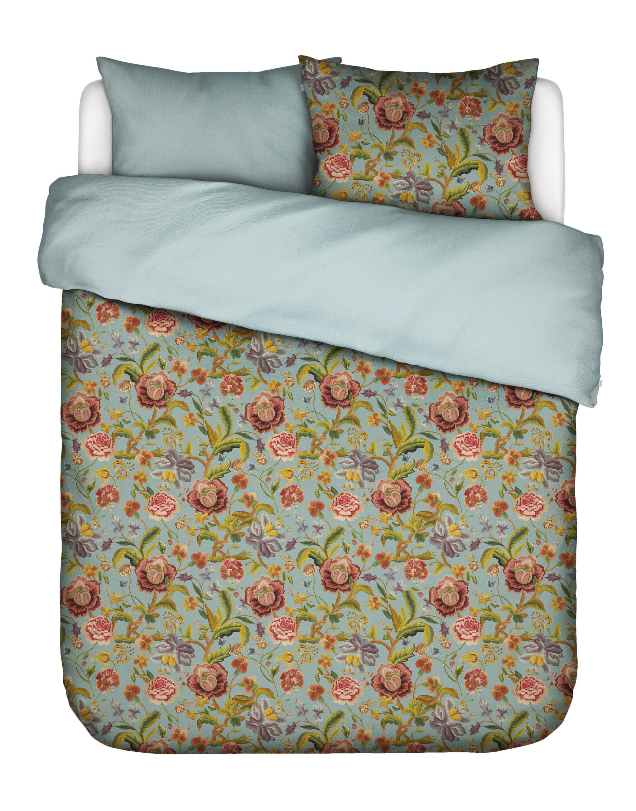 WENDEBETTWÄSCHE 3-teilig ROSELINA Satin 200/200 cm  - Salbeigrün, KONVENTIONELL, Textil (200/200cm) - Essenza