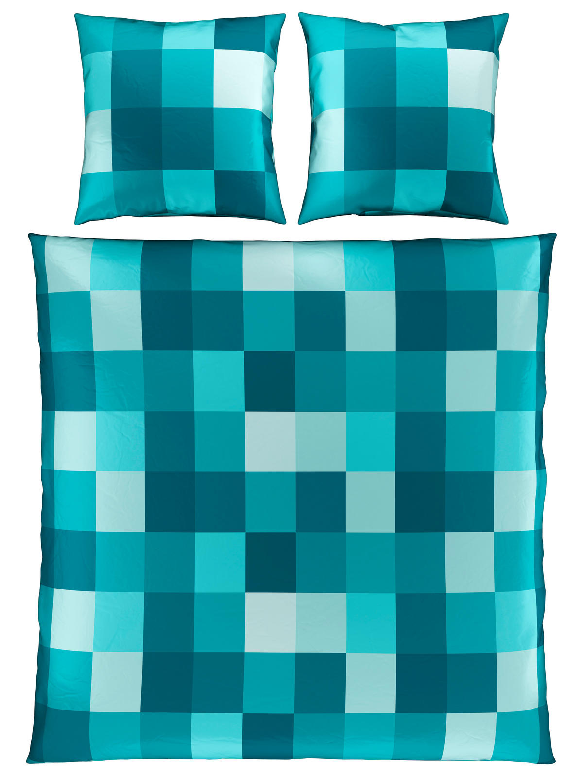 BETTWÄSCHE Beaufiat check Satin 200/200 cm  - Petrol, Textil (200/200cm) - Novel