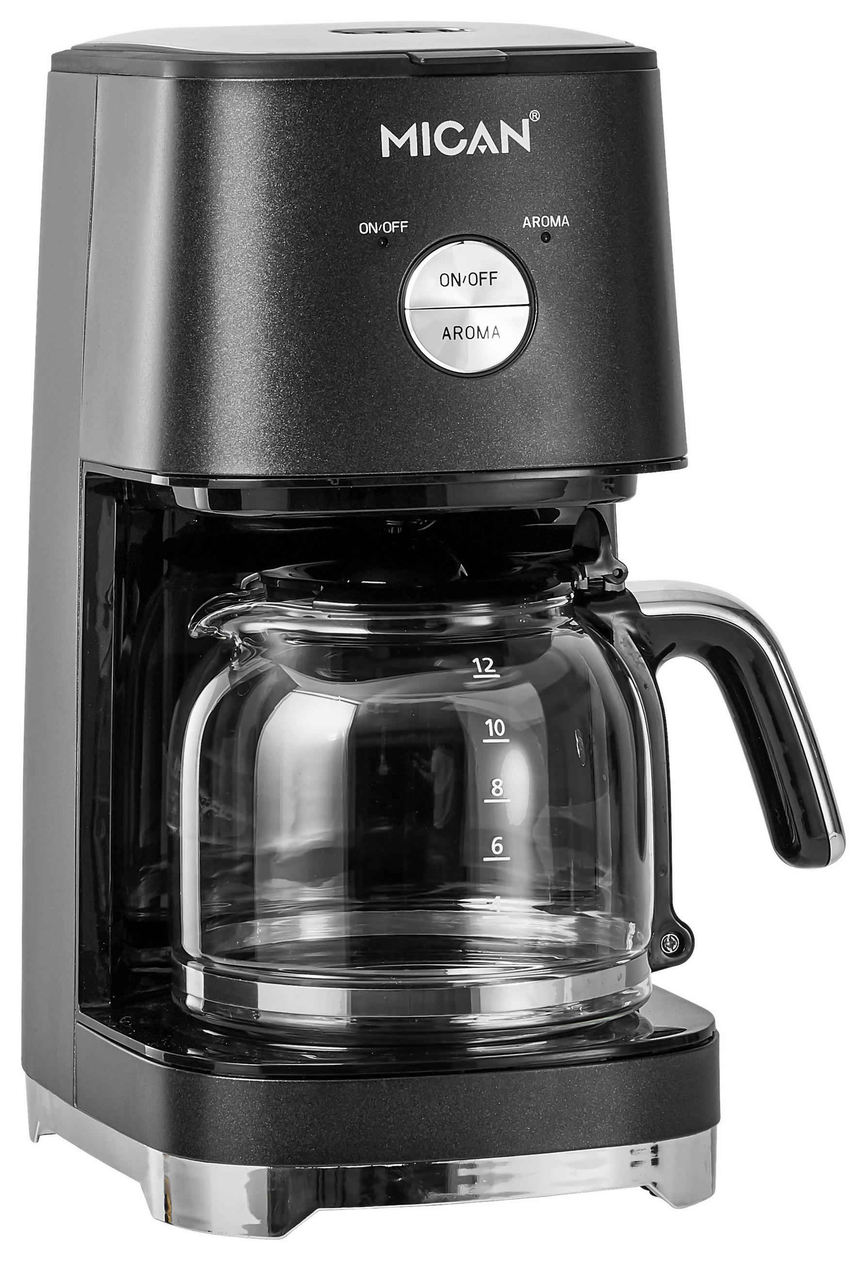 FILTERKAFFEEMASCHINE  - Dunkelgrau, KONVENTIONELL, Glas/Kunststoff (1,5l) - Mican