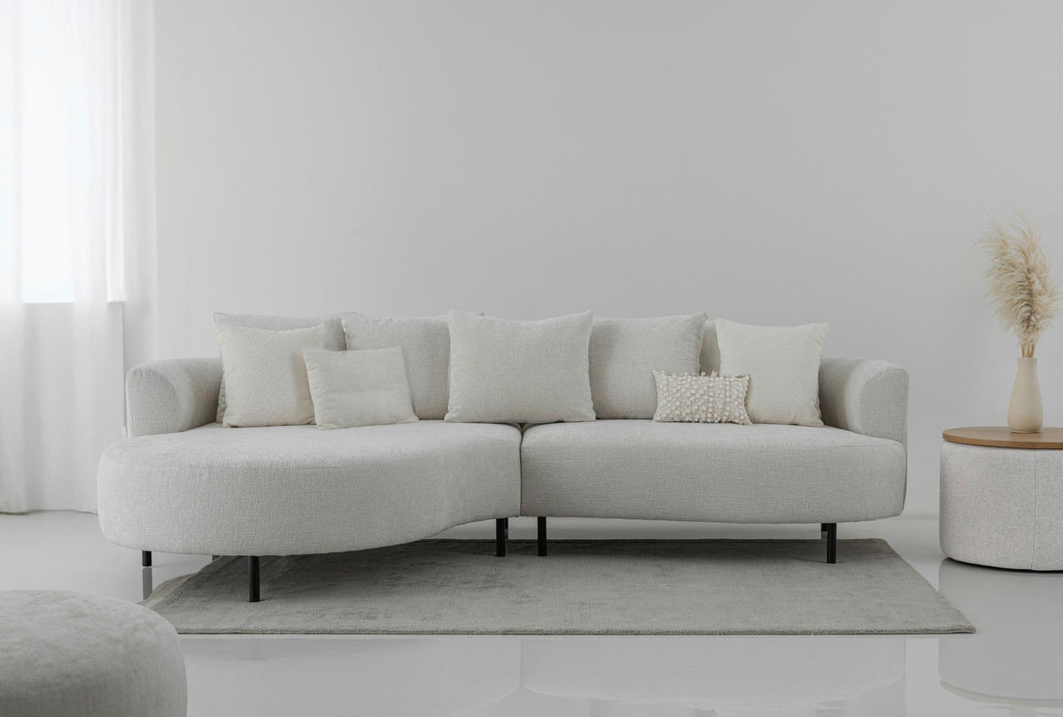 SOFFA i sammet beige  - beige/brun, Klassisk, metall/trä (264/81/167cm) - Niels Andersson