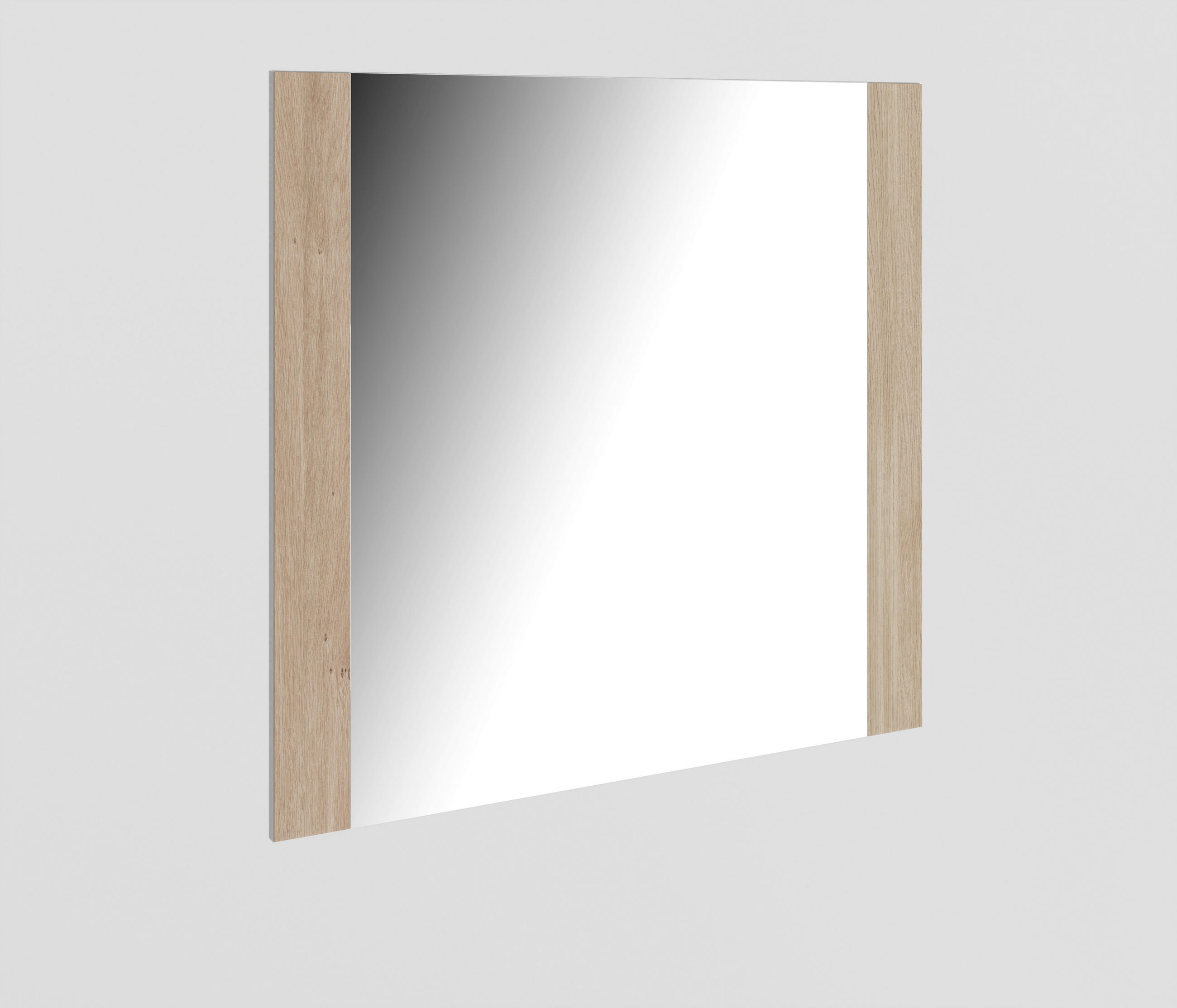 WANDSPIEGEL 82/80/2 cm    in quadratisch  - Kaschmir/Eiche Bianco, Design, Glas/Holz (82/80/2cm) - Livetastic