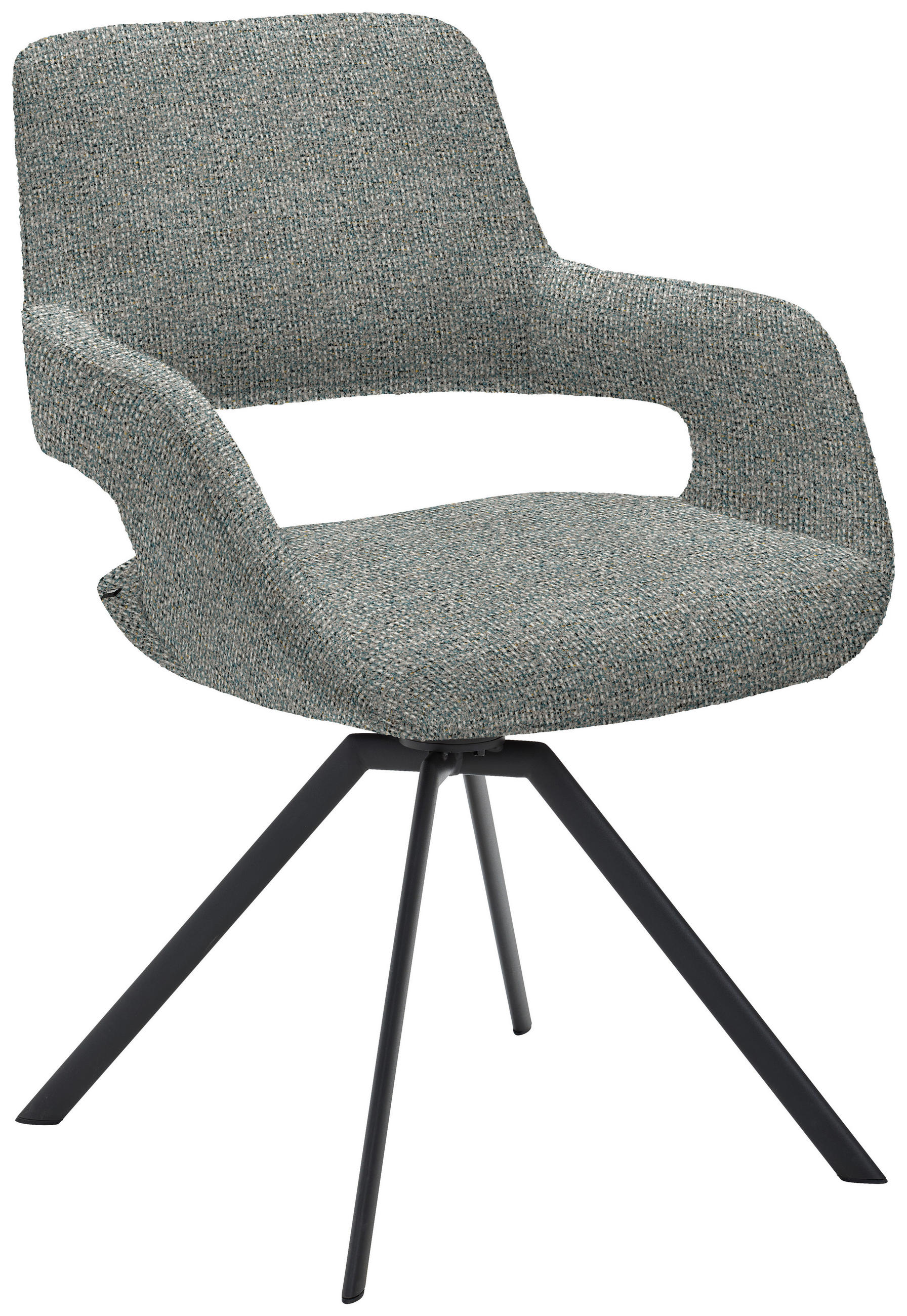 ARMLEHNSTUHL Stahl Struktur  - Anthrazit/Hellblau, Design, Textil/Metall (59/86/63cm) - Venjakob