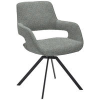 ARMLEHNSTUHL Stahl Struktur  - Anthrazit/Hellblau, Design, Textil/Metall (59/86/63cm) - Venjakob