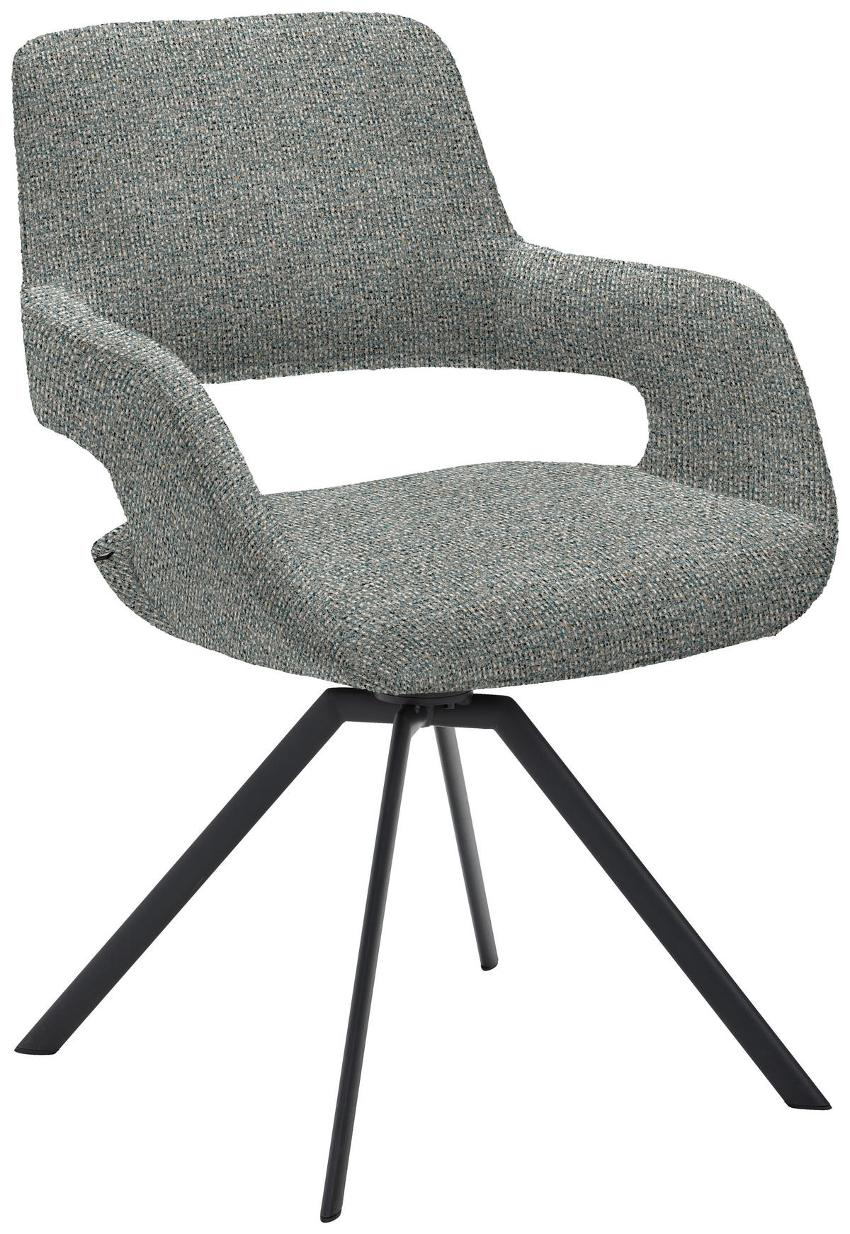 ARMLEHNSTUHL Stahl Struktur  - Anthrazit/Hellblau, Design, Textil/Metall (59/86/63cm) - Venjakob