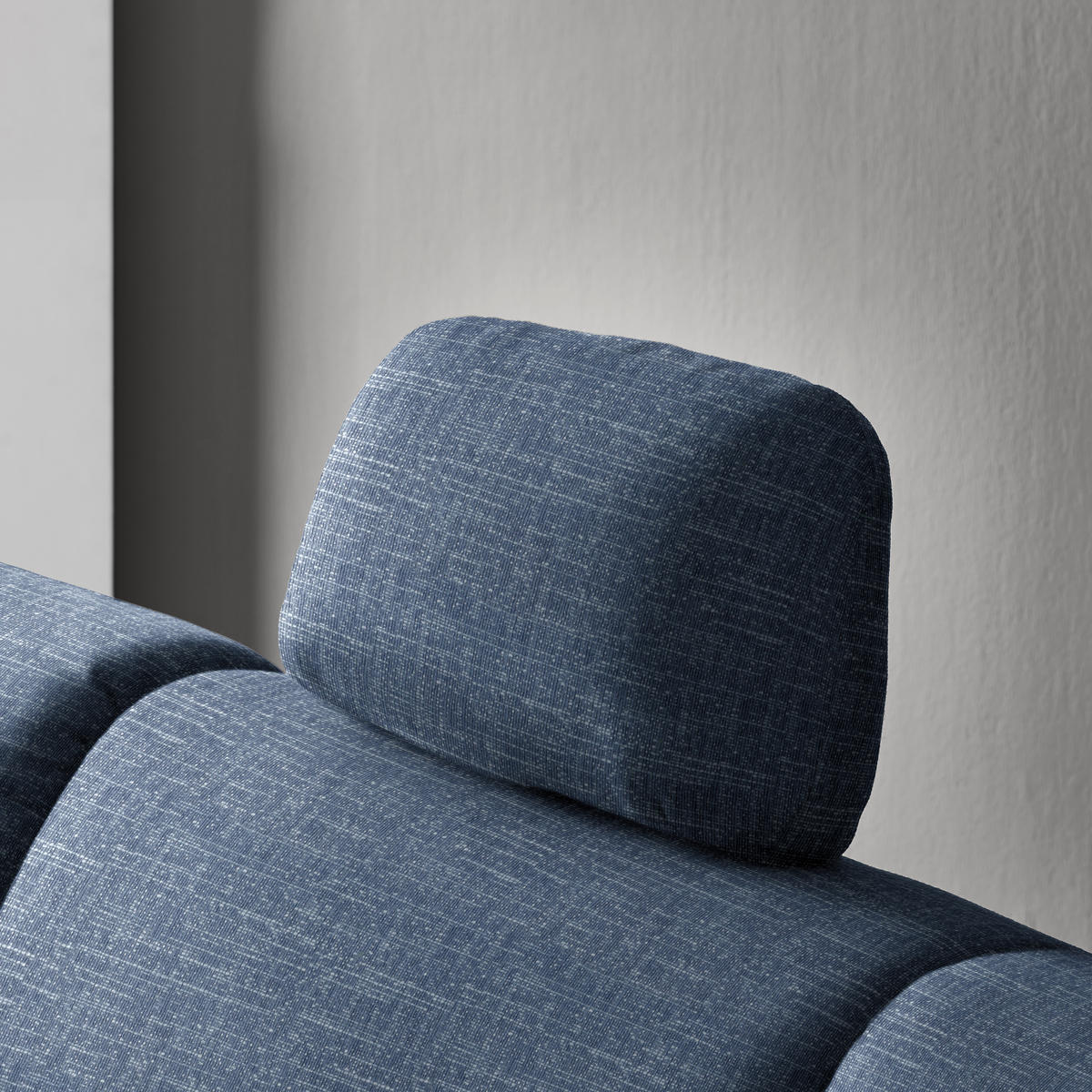 ECKSOFA in Chenille Blau  208/227 cm  - Blau/Alufarben, KONVENTIONELL, Textil/Metall (208/227cm) - Sedda