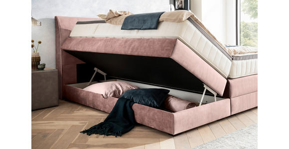 BOXSPRINGBETT 160/200 cm  in Hellrosa  - Wengefarben/Hellrosa, KONVENTIONELL, Holz/Textil (160/200cm) - Novel