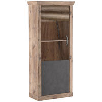 VITRÍNA, antracitová, farba duba, 76/173,7/40 cm - čierna/farba duba, Konventionell, kompozitné drevo/plast (76/173,7/40cm) - Livetastic