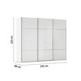 SCHWEBETÜRENSCHRANK  in Weiß  - Chromfarben/Weiß, KONVENTIONELL, Glas/Holzwerkstoff (242/223/68cm) - Novel
