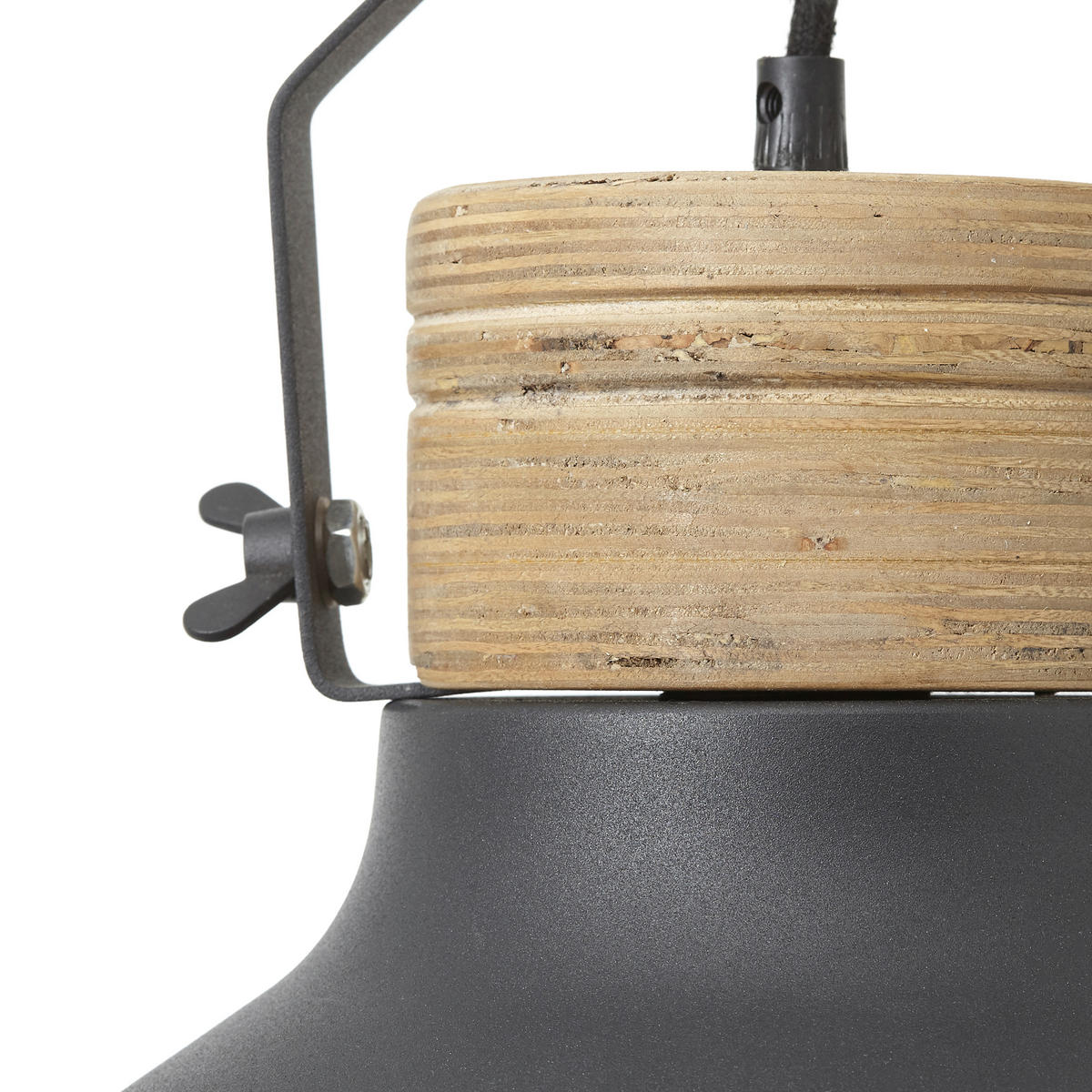 HÄNGELEUCHTE 33/133 cm    - Schwarz, Lifestyle, Holz/Metall (33/133cm) - Brilliant