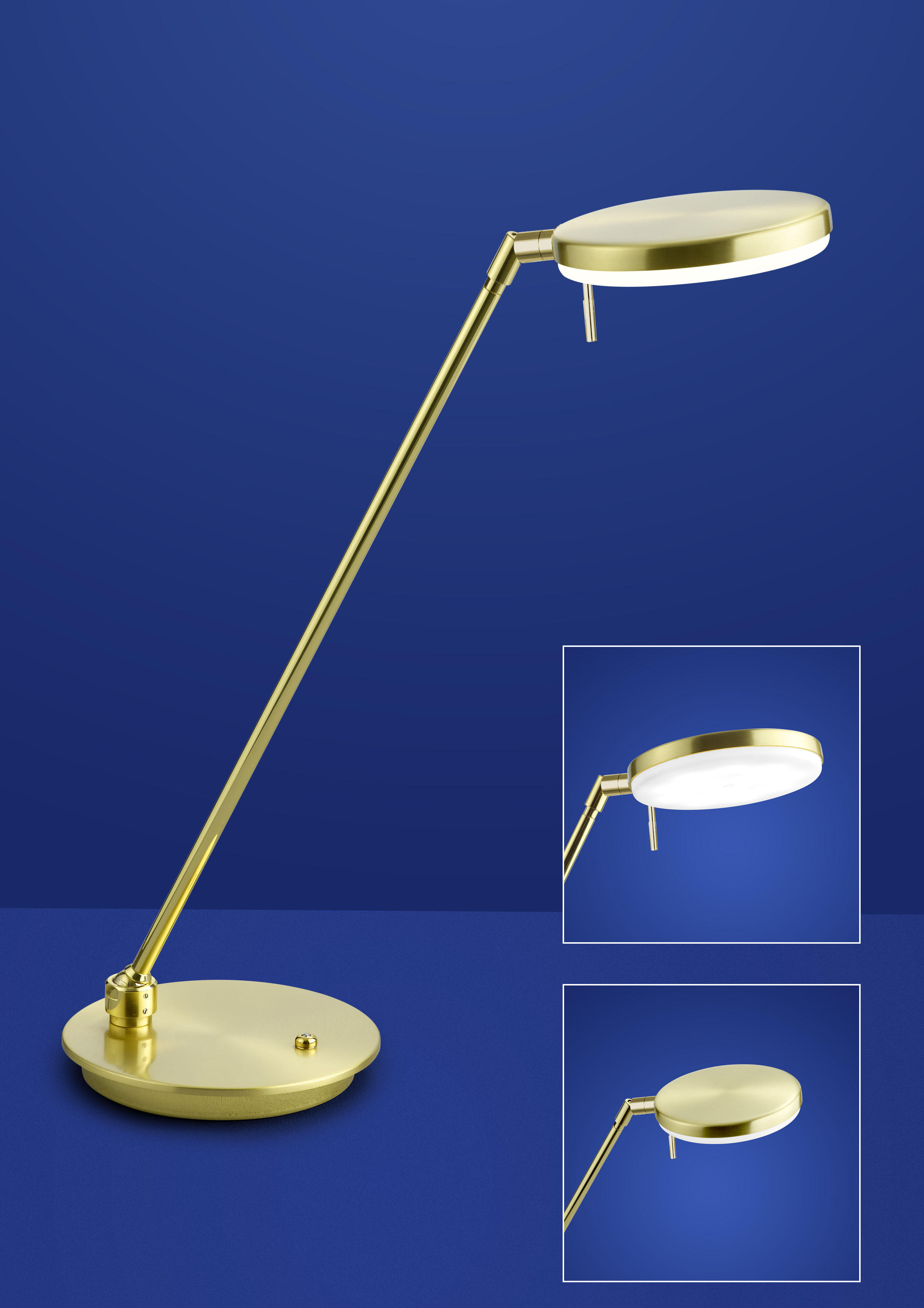 LED BORDSLAMPA   - vit/mässingsfärgad, Klassisk, metall/plast (49cm)