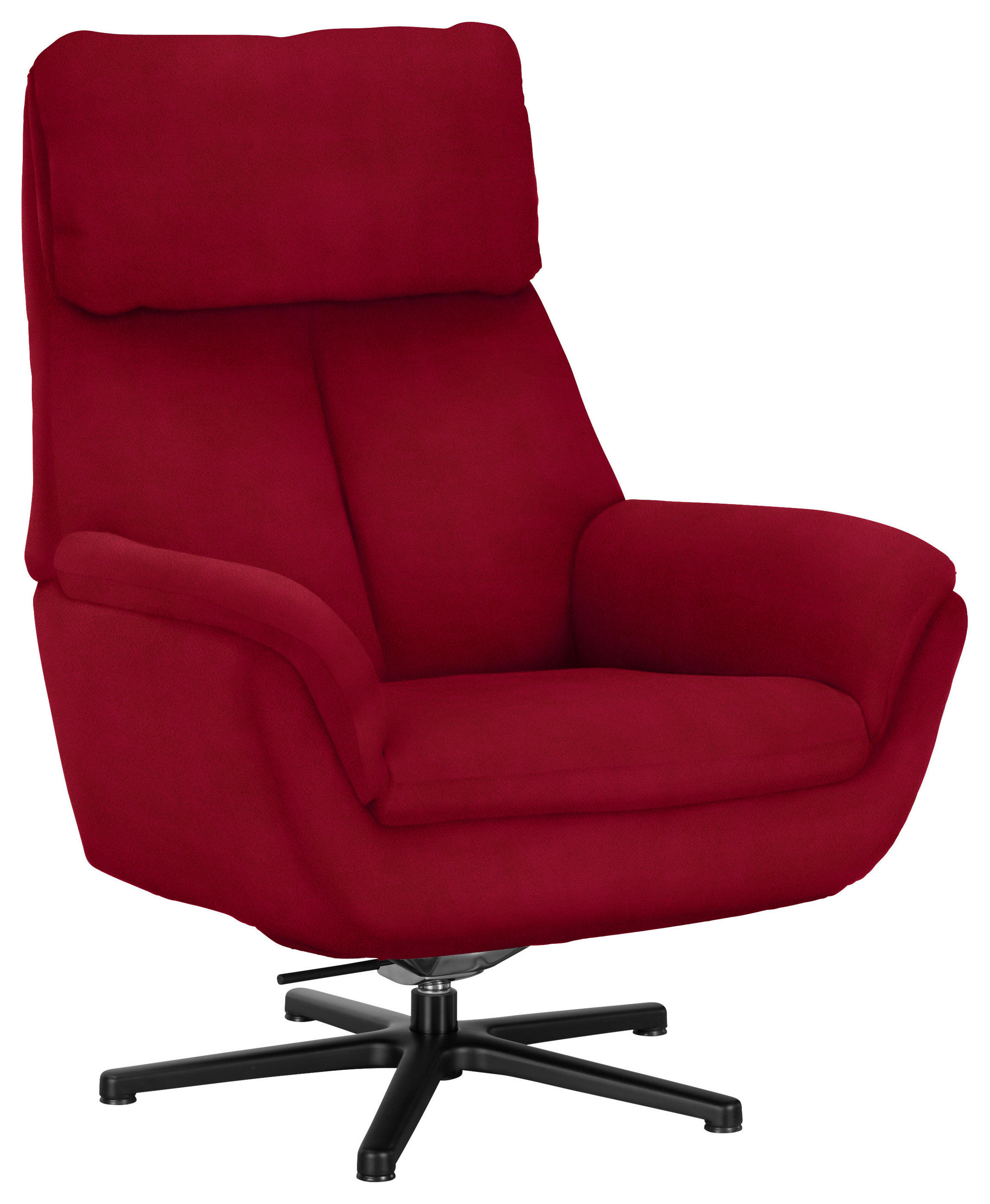 RELAXSESSEL in Textil Rot  - Rot/Schwarz, Design, Textil/Metall (79/108/89cm) - Beldomo Style