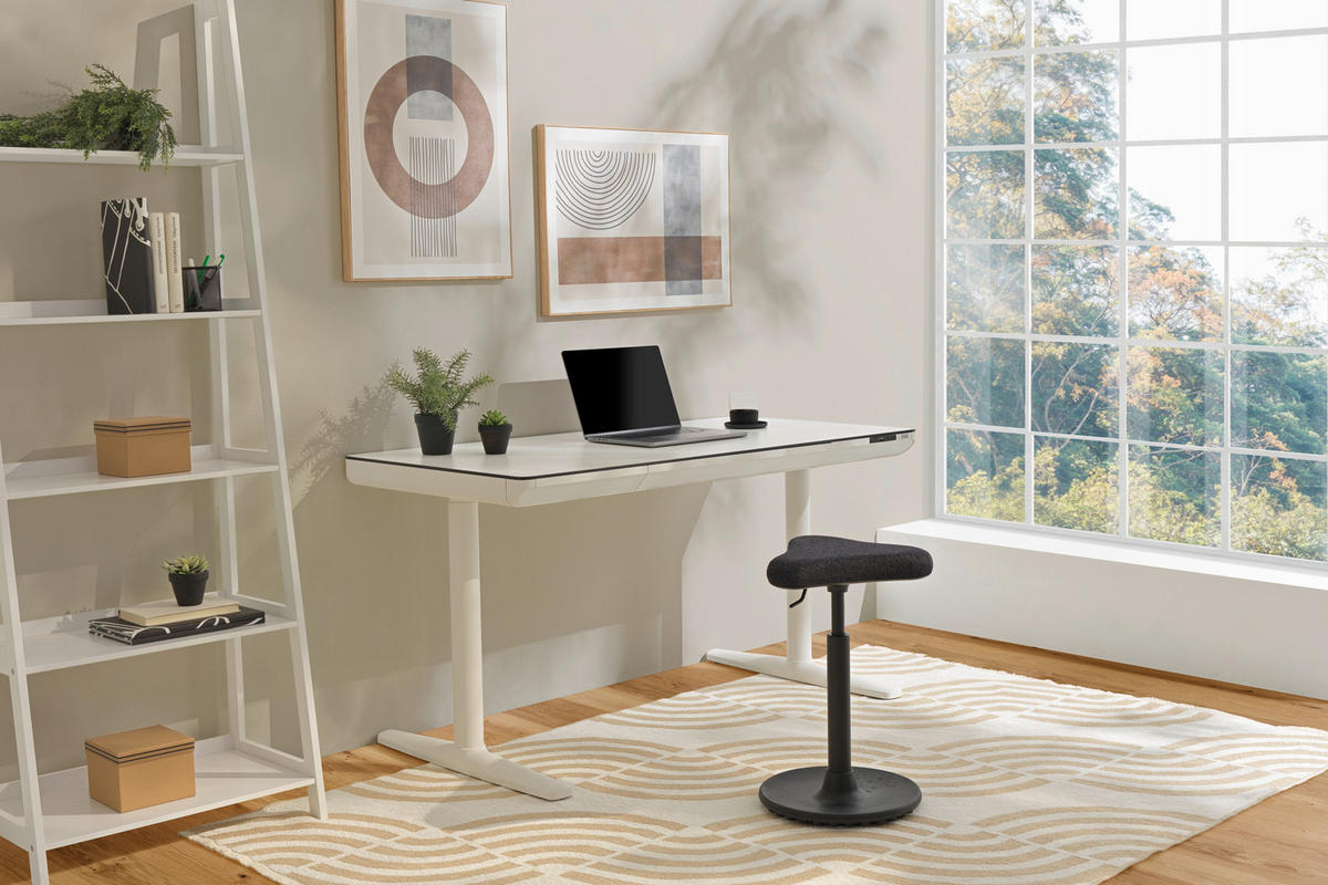 SKRIVBORD 140/70/73-118 cm  i vit  - vit, Design, metall/trämaterial (140/70/73-118cm) - Novel