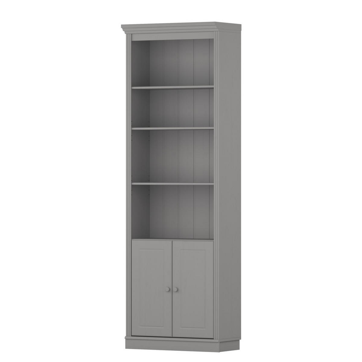 BÜCHERWAND Kiefer massiv Grau  - Grau, Design, Holz (74/223/37cm) - Livetastic