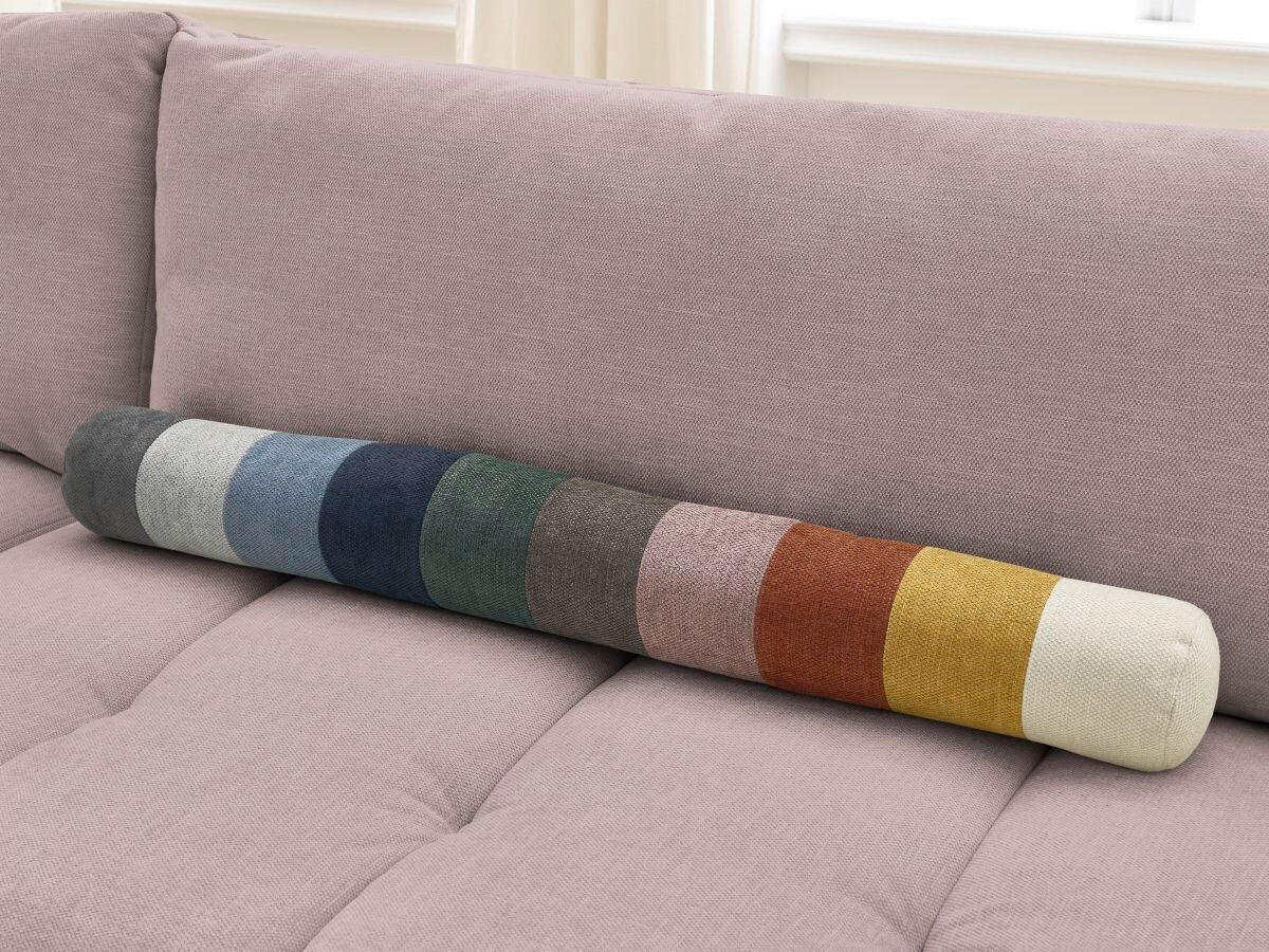ECKSCHLAFSOFA FUJI Leinenoptik Rosa  inkl.  - Schwarz/Rosa, MODERN, Kunststoff/Textil (204/282cm)