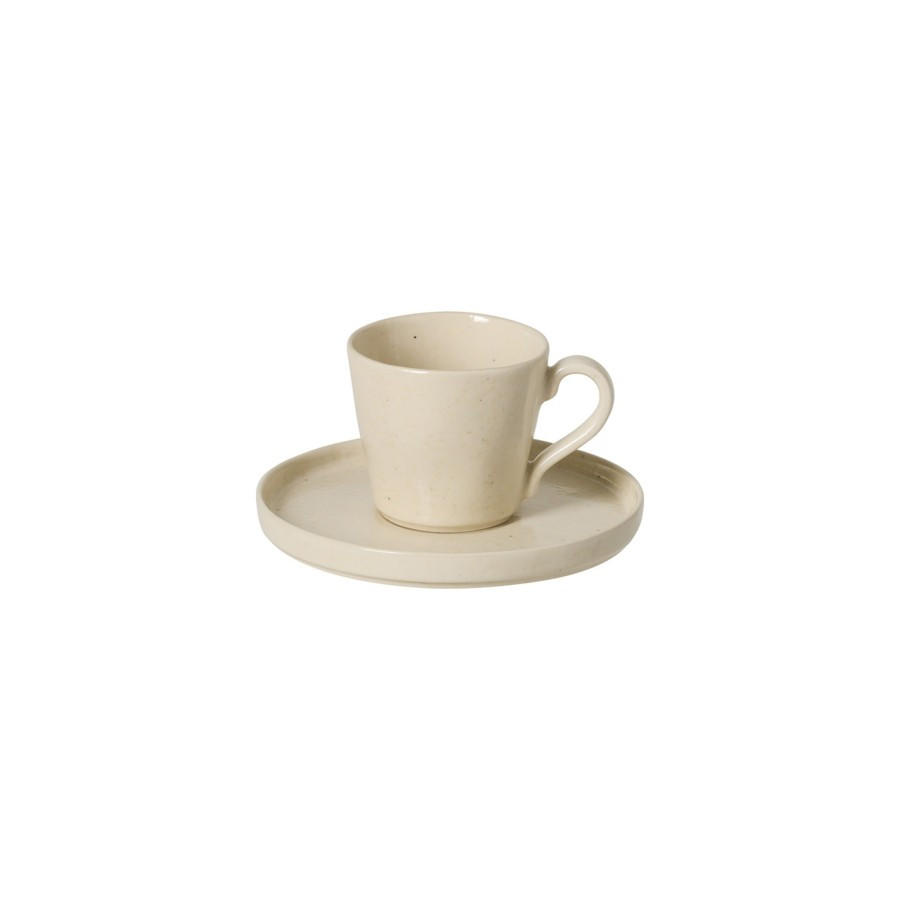 KAFFEETASSE MIT UNTERTASSE LAGOA  - Beige/Bronzefarben, Basics, Keramik (11/7.5/8cm) - Costa Nova