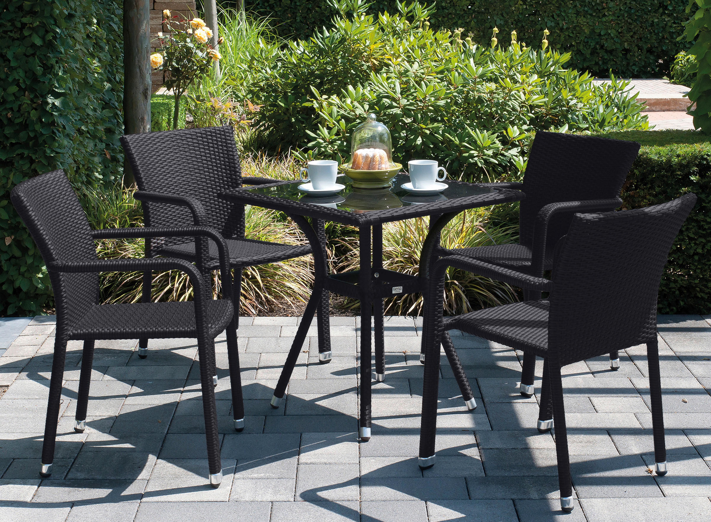 STAPELSESSEL Aluminium Schwarz  - Schwarz, MODERN, Kunststoff/Metall (56/83/60cm) - Siena Garden