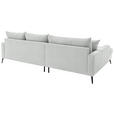 ECKSOFA  in Cord Elfenbein  173/280 cm  - Elfenbein/Schwarz, KONVENTIONELL, Textil/Metall (173/280cm) - Hom`in