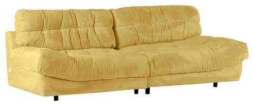 BIG SOFFA i plysch gul  - svart/gul, Klassisk, textil/plast (262/70/115cm) - MID.YOU