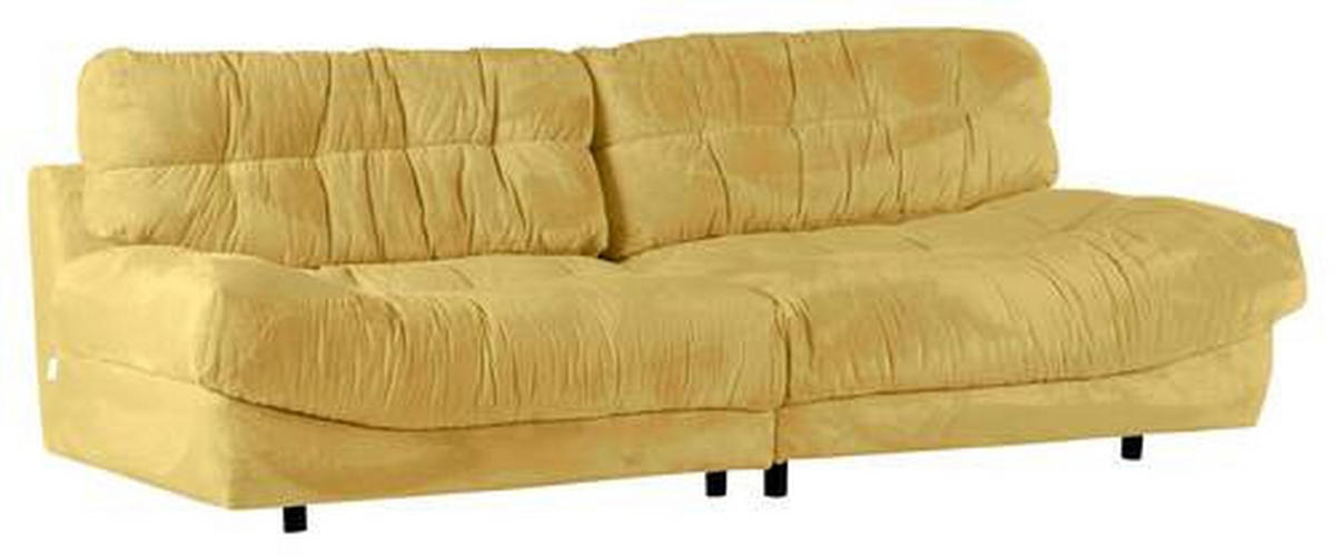 BIG SOFFA i plysch gul  - svart/gul, Klassisk, textil/plast (262/70/115cm) - MID.YOU