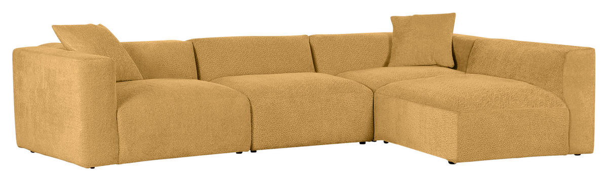 ECKSOFA Senfgelb Chenille  - Senfgelb/Creme, MODERN, Kunststoff/Textil (317/239cm) - Carryhome
