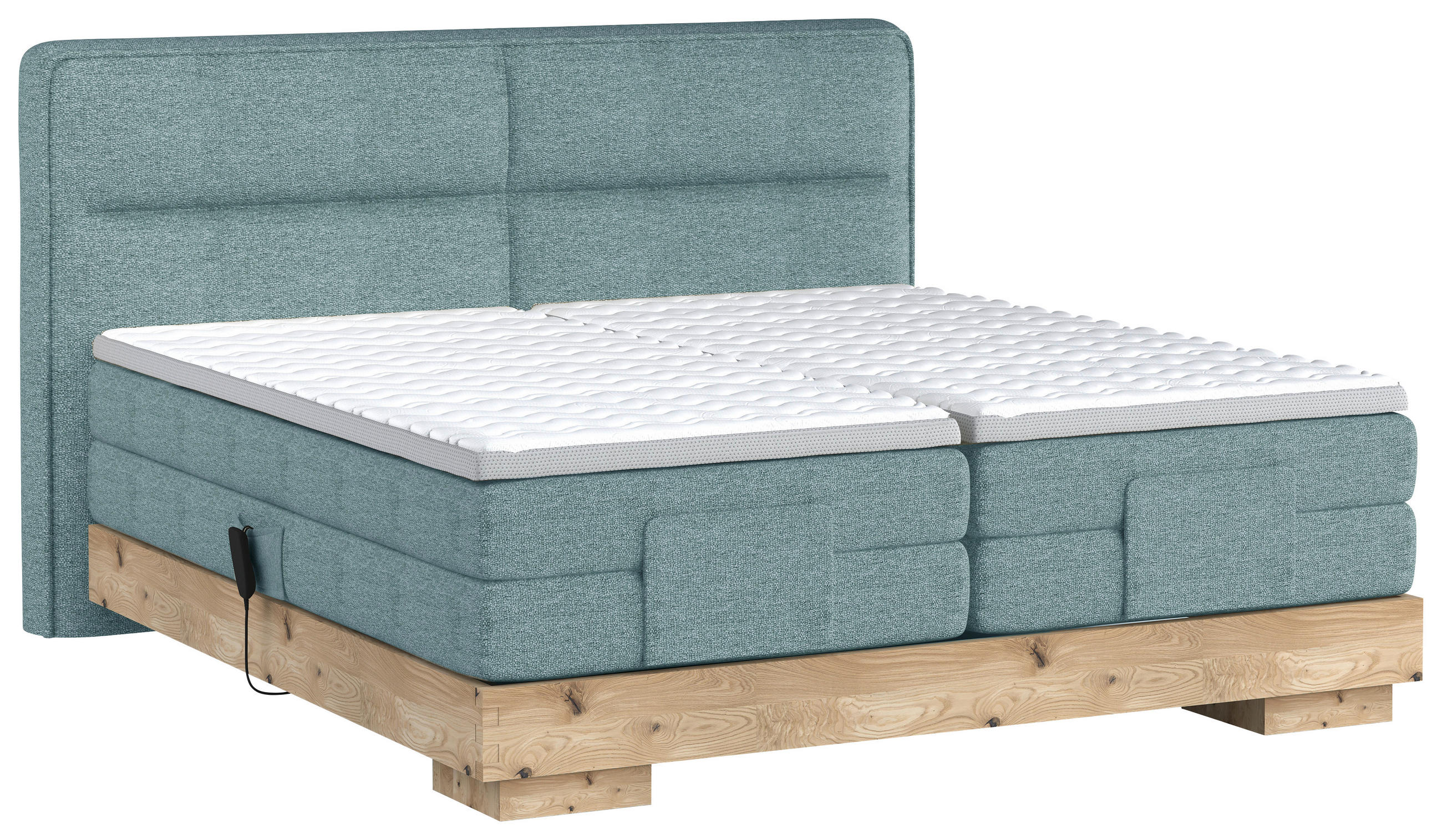 BOXSPRINGBETT 160/200 cm  in Eichefarben, Beige  - Eichefarben/Beige, Natur, Holz/Holzwerkstoff (160/200cm) - Valnatura