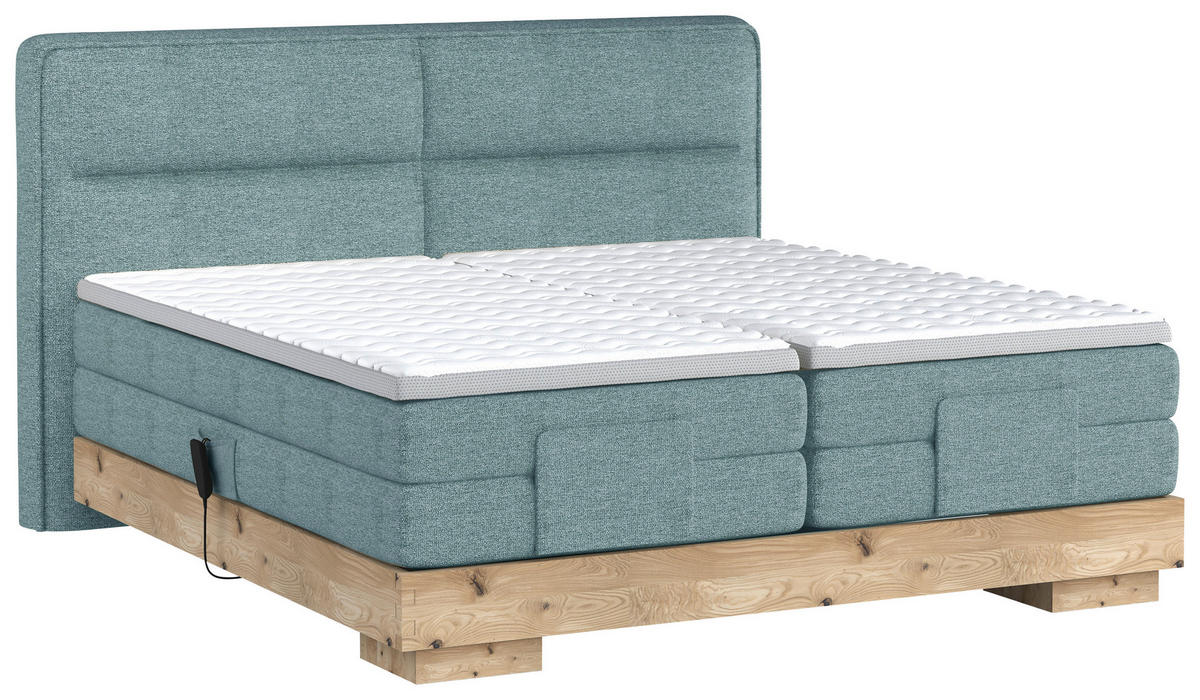BOXSPRINGBETT 160/200 cm  in Eichefarben, Beige  - Eichefarben/Beige, Natur, Holz/Holzwerkstoff (160/200cm) - Valnatura