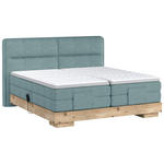 BOXSPRINGBETT 180/200 cm  in Eichefarben, Hellblau  - Eichefarben/Hellblau, Natur, Holz/Textil (180/200cm) - Valnatura