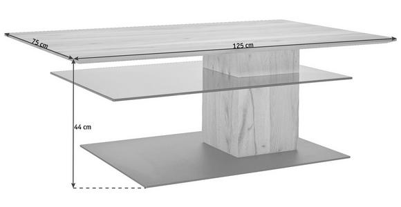 COUCHTISCH in Glas, Holz 125/75/44 cm - Anthrazit/Buchefarben, Design, Glas/Holz (125/75/44cm) - Valnatura