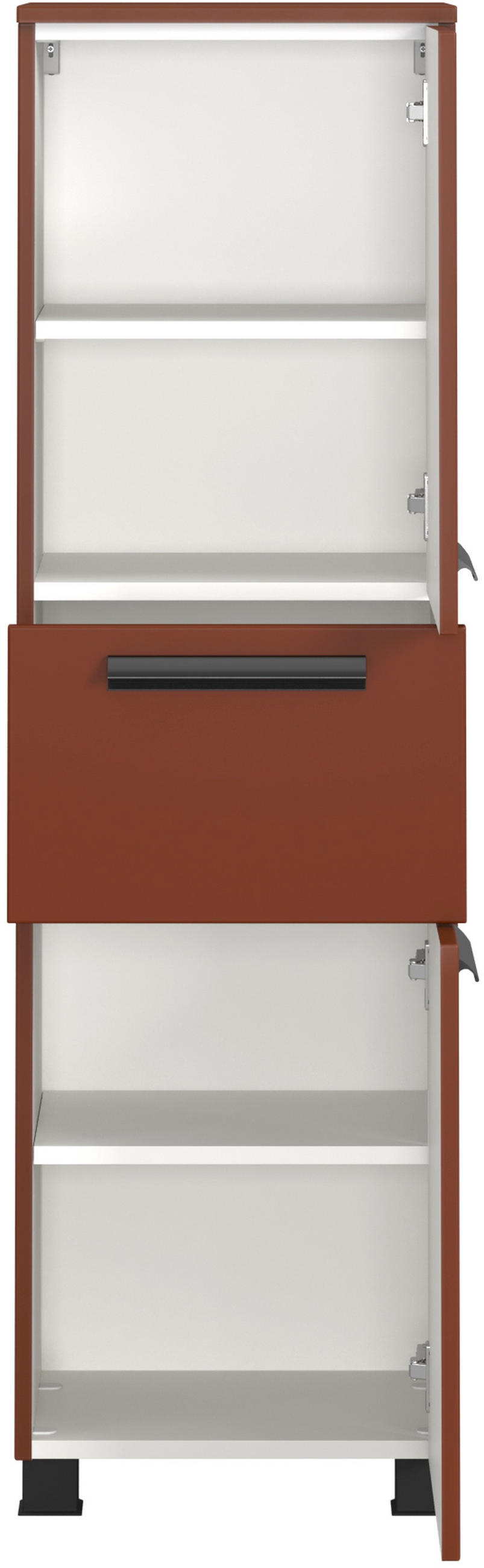 MIDISCHRANK 40/130/35 cm  - Rot/Schwarz, KONVENTIONELL, Holzwerkstoff/Kunststoff (40/130/35cm) - Xora