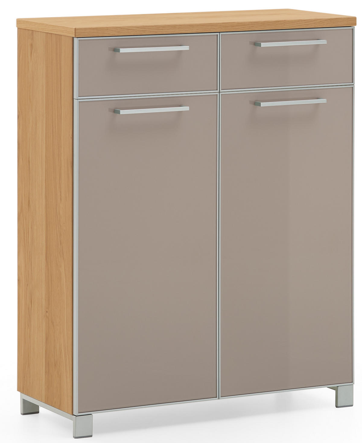 GARDEROBE 5-teilig  in 180/195/40 cm  - Taupe/Eichefarben, Design, Glas/Holz (180/195/40cm)