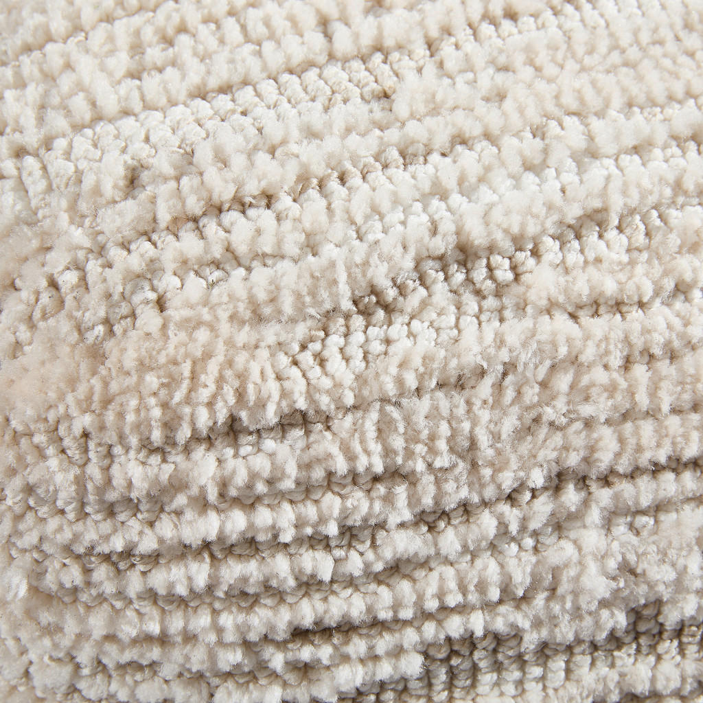 Thumbnail - Novel Pouf, Beige, Textil, Uni, Füllung: EPS Mikroperlen, 40x40x40 cm, Handmade in India, Bezug abnehmbar, Indoor, rutsc...