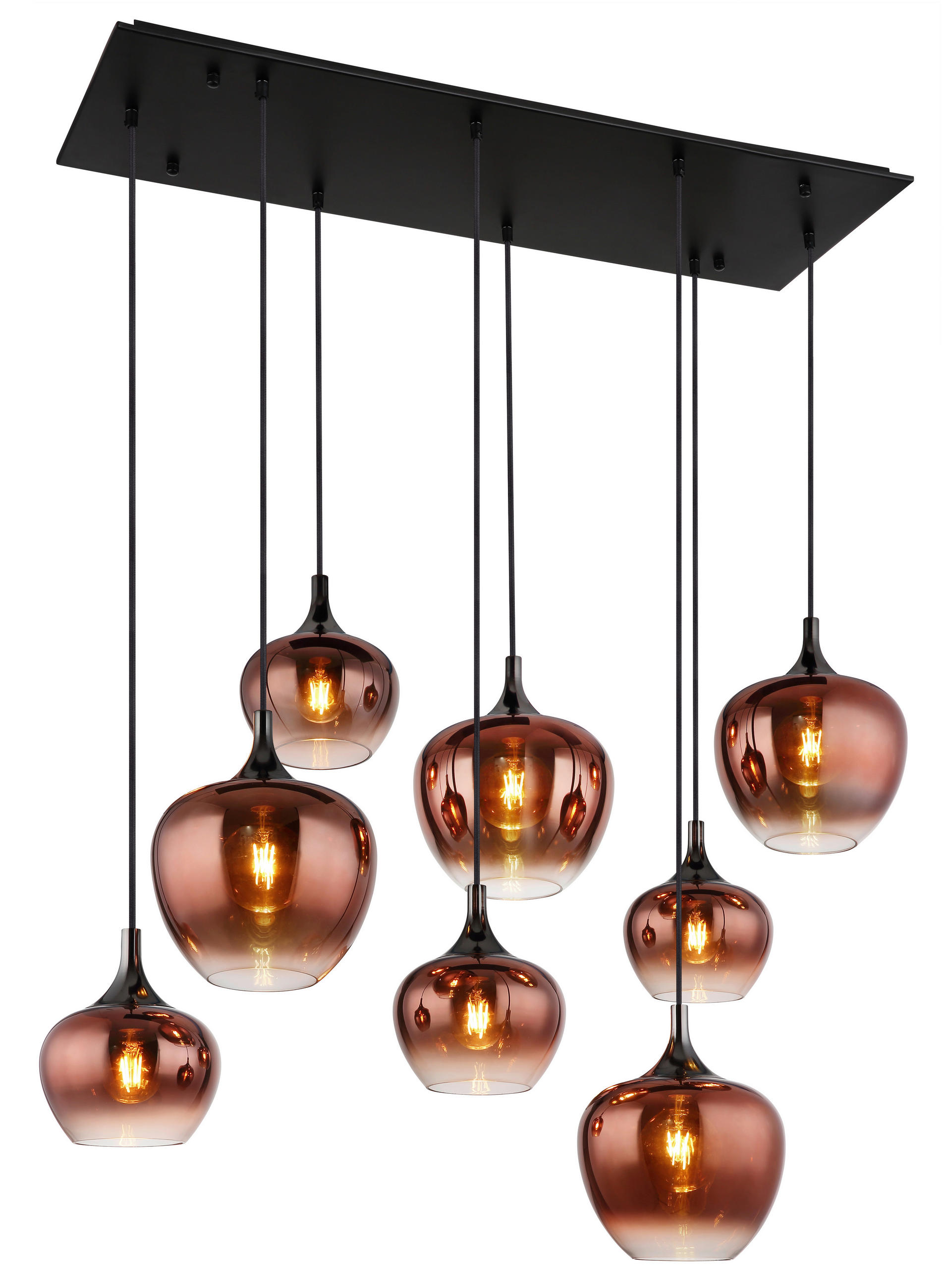 SUSPENSION 105/45/120 cm    - Klar/Chromfarben, Design, Glas/Metall (105/45/120cm) - Globo