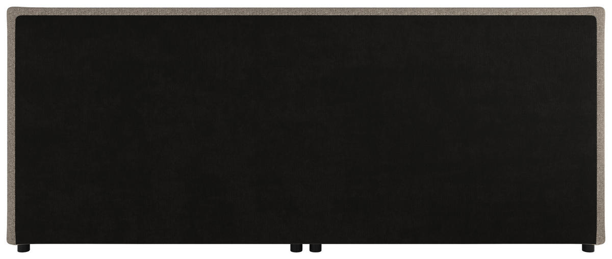 BOXSPRINGBETT 240/200 cm,  in Beige, gepolstertes Kopfteil, Topper, H3 + H3 = fest  - Beige/Schwarz, MODERN, Karton/Holz (240/200cm) - MID.YOU