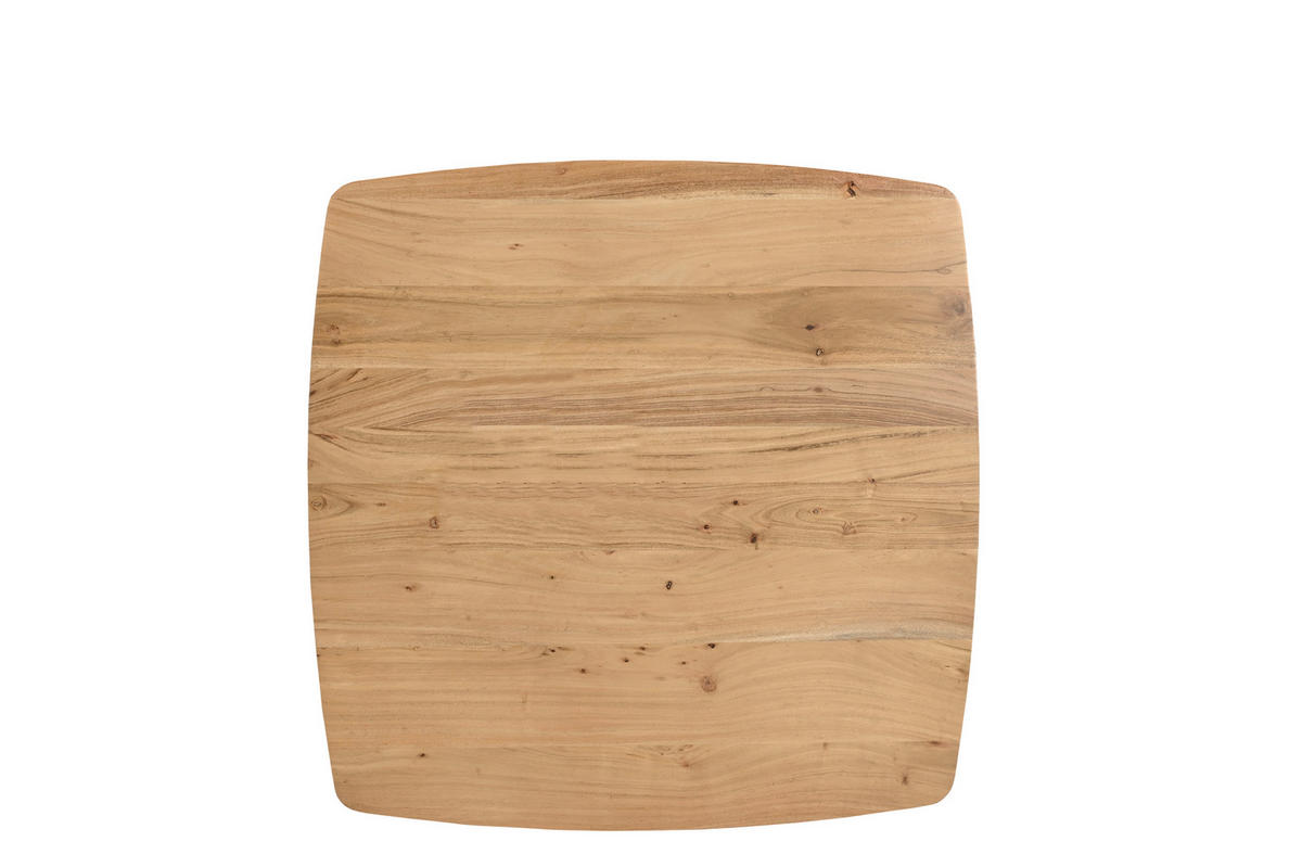 ESSTISCH in Holz, Metall 80/80/76 cm  - Schwarz/Akaziefarben, LIFESTYLE, Holz/Metall (80/80/76cm) - Stylife