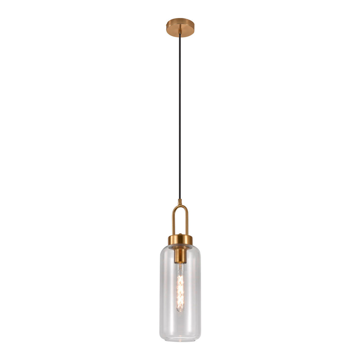 HÄNGELEUCHTE 13/46 cm  - Messingfarben, Basics, Glas/Metall (13/46cm)