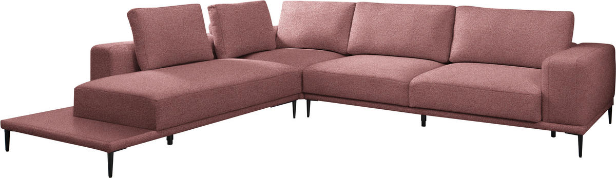 ECKSOFA  in Leinwand Beere  271/318 cm  - Beere/Schwarz, Design, Textil/Metall (271/318cm) - Belluti