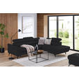 ECKSOFA in Echtleder Schwarz  - Schwarz, Design, Leder/Metall (270/220cm) - Novel