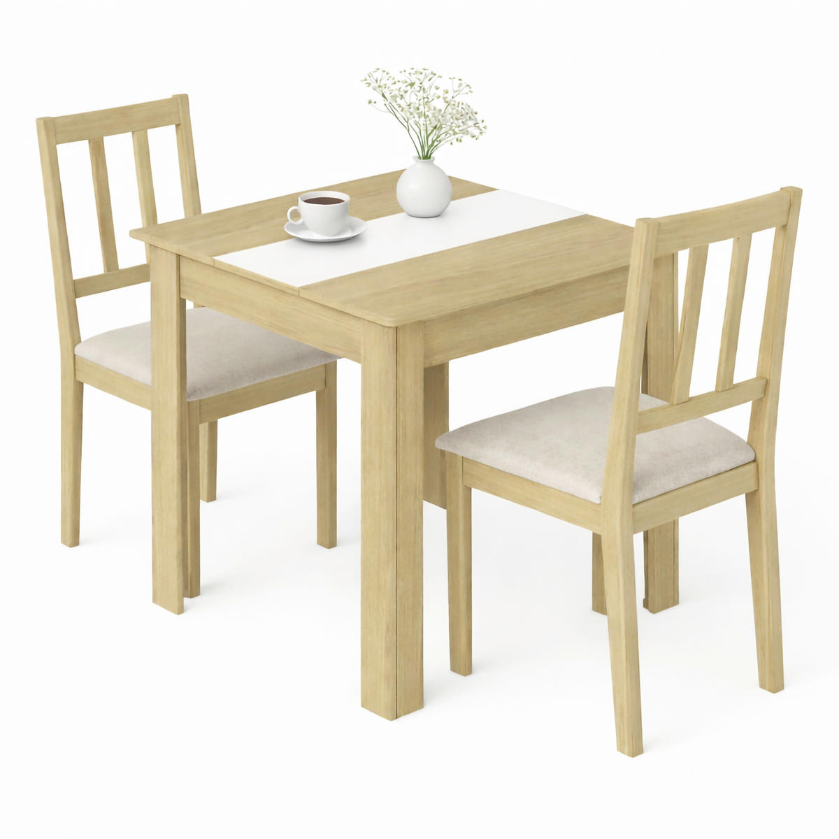 ESSTISCH 80/80/75 cm Nachbildung  Holzwerkstoff quadratisch Weiß, Honigeiche  - Honigeiche/Weiß, MODERN, Holzwerkstoff (80/80/75cm) - MID.YOU
