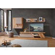WOHNWAND  in Eichefarben, Hellbraun  304/190/54 cm  - Hellbraun/Edelstahlfarben, Natur, Glas/Holz (304/190/54cm) - Valnatura
