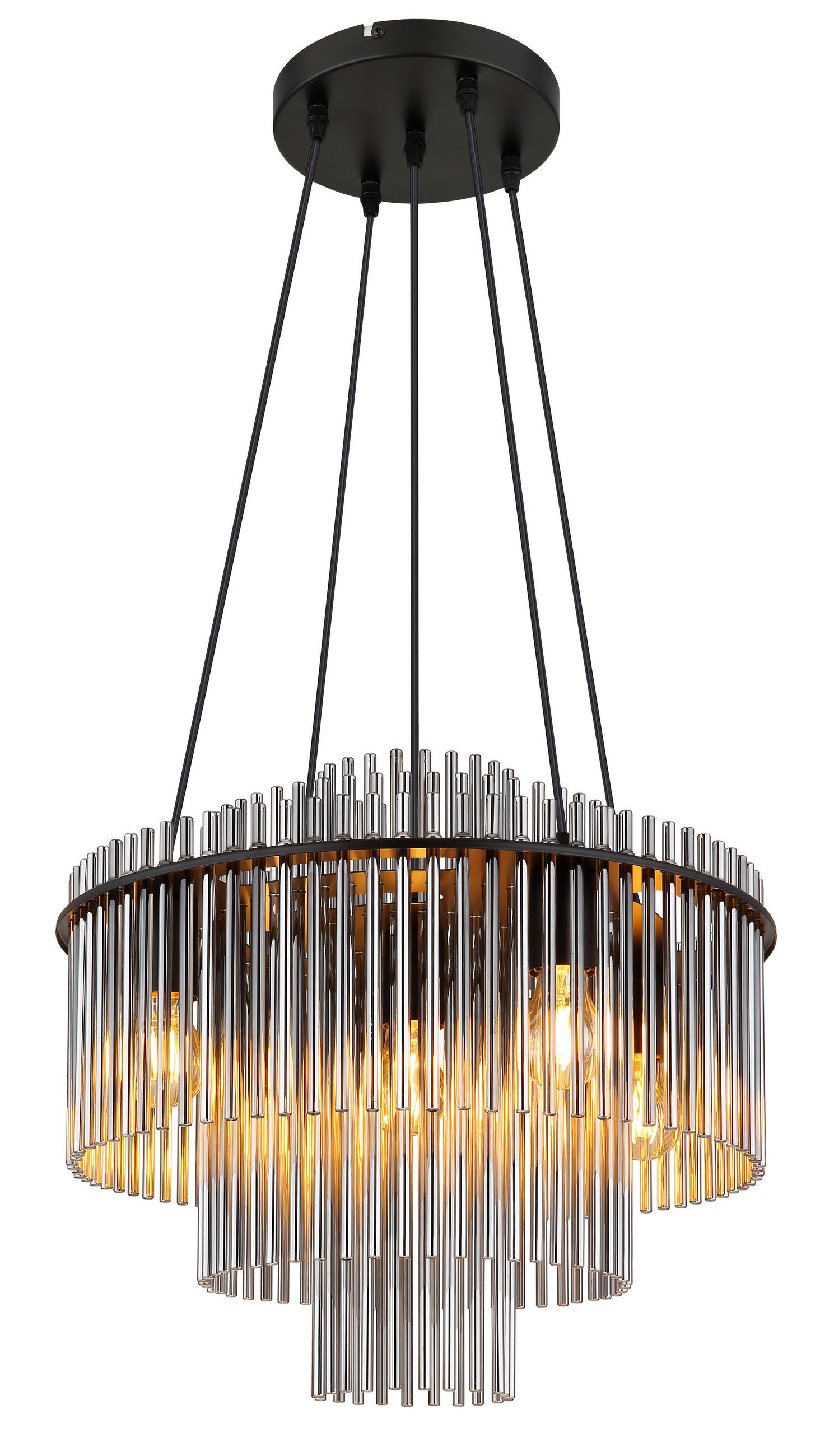 HÄNGLAMPA GORLEY 50/120 cm  - grå/svart, Basics, metall/glas (50/120cm) - Globo
