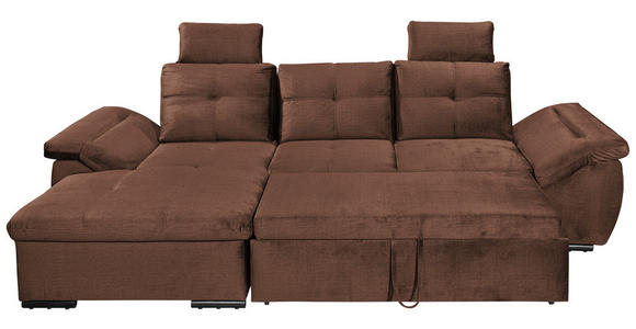 ECKSOFA in Mikrovelours Kupferfarben  - Schwarz/Kupferfarben, KONVENTIONELL, Kunststoff/Textil (170/275cm) - Carryhome