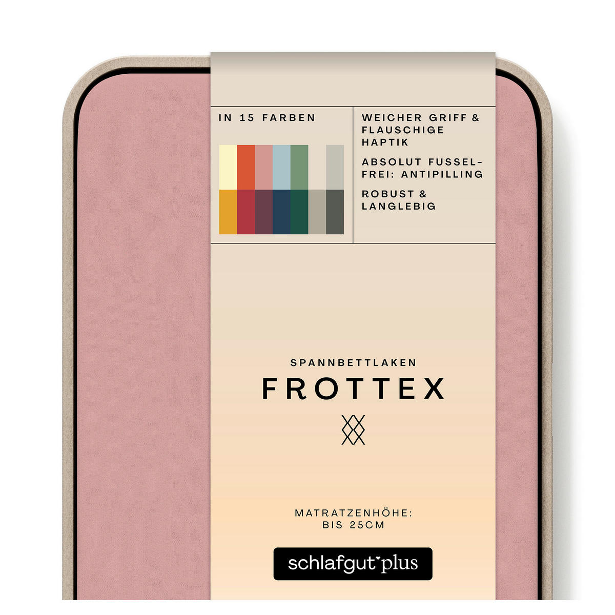 SPANNLEINTUCH 100/200 cm Frottee  - Altrosa, Basics, Textil (100/200cm) - Schlafgut