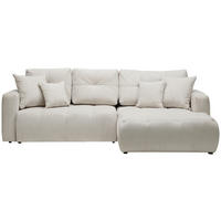 ECKSOFA in Chenille Hellgrau  - Hellgrau/Schwarz, Modern, Kunststoff/Textil (276/172cm) - Hom`in