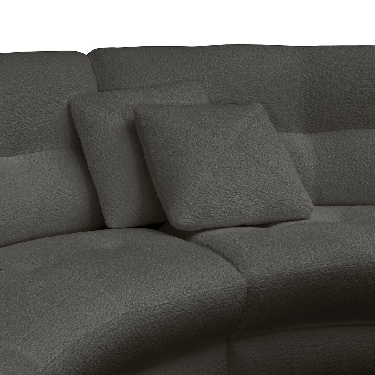 ECKSOFA in Bouclé Anthrazit  - Weiss/Anthrazit, Design, Kunststoff/Textil (300/113cm) - Livetastic