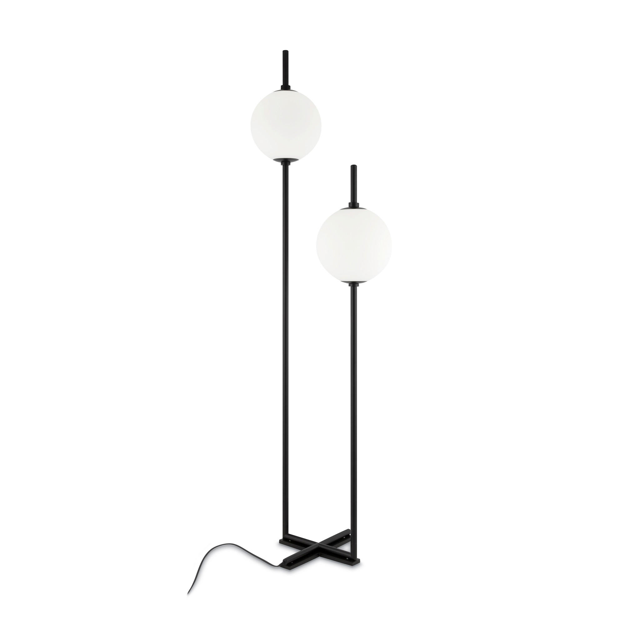 STEHLEUCHTE 44/32/150 cm    - Schwarz/Weiß, Trend, Glas/Metall (44/32/150cm) - MAYTONI