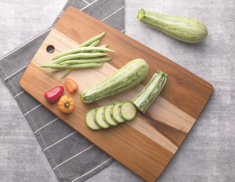 SCHNEIDEBRETT Holz Teakholz Landhaus  - Hellbraun, Basics, Holz (34/23/1,8cm)