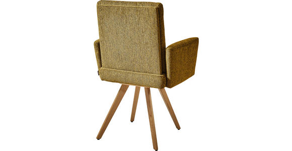 ARMLEHNSTUHL in Chenille - Eichefarben/Gelb, Design, Holz/Textil (56/92/60cm) - Dieter Knoll
