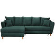 ECKSOFA Dunkelgrün Cord  - Dunkelgrün/Eichefarben, KONVENTIONELL, Holz/Textil (162/284cm) - Carryhome